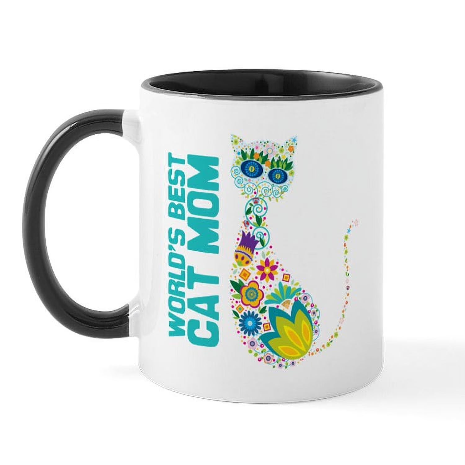 - Cat Mom Mug - 11 Oz Ceramic Mug - Novelty Coffee Tea Cup