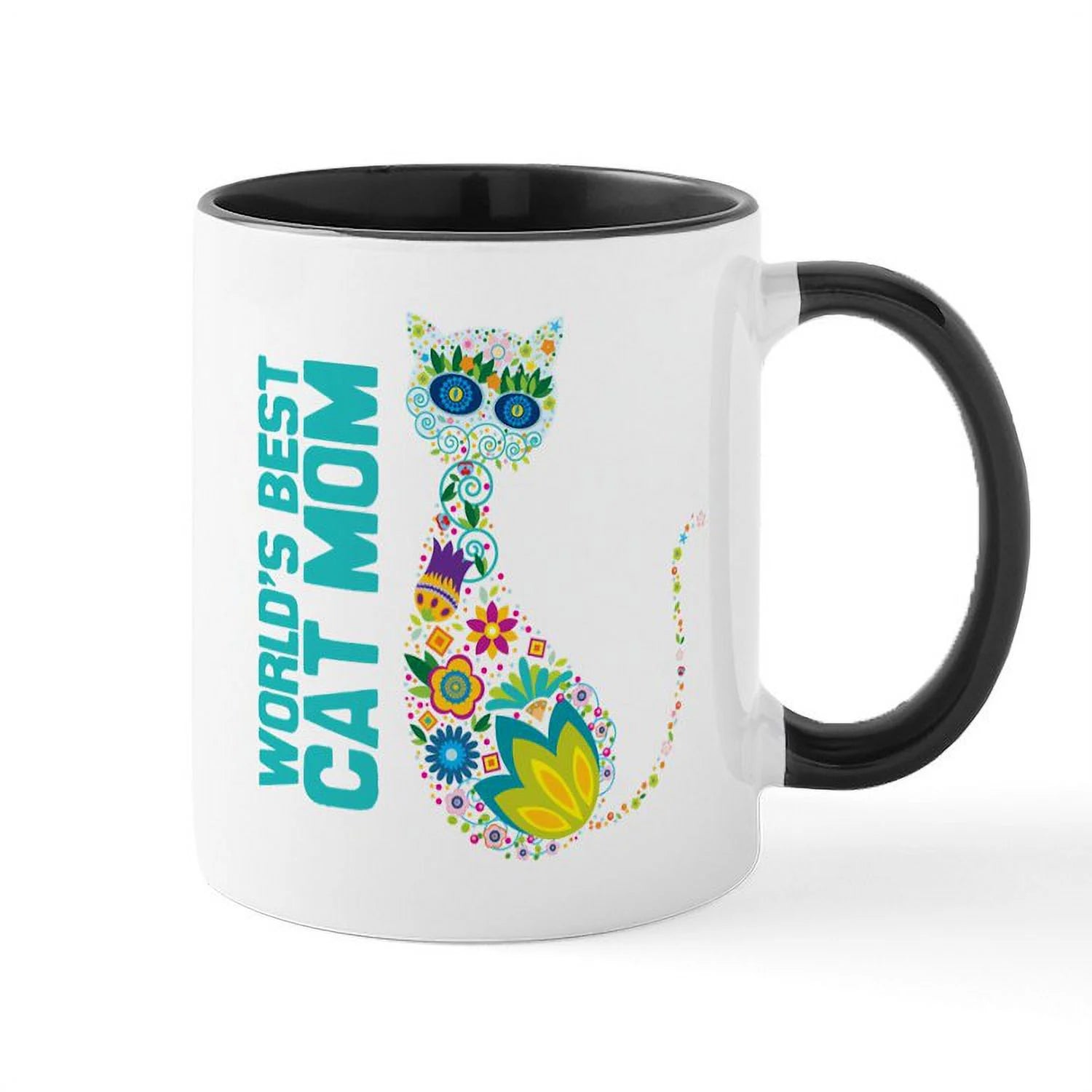 - Cat Mom Mug - 11 Oz Ceramic Mug - Novelty Coffee Tea Cup